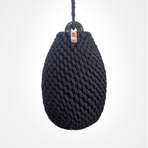 Nautiqo kogelfender en fenderhoes gevlochten polyester zwart 1 35 x 18cm