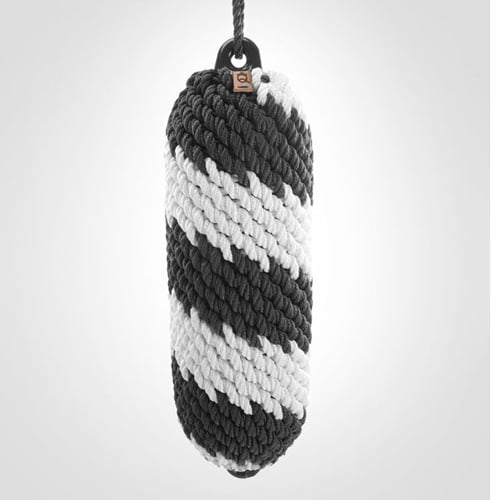 Nautiqo fender en fenderhoes gevlochten polyester zwart/wit 3 54 x 15cm