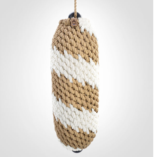 Nautiqo fender en fenderhoes gevlochten polyester manilla/wit 1 35 x 12cm