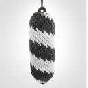 Nautiqo fender en fenderhoes gevlochten polyester zwart/wit 1 35 x 12cm